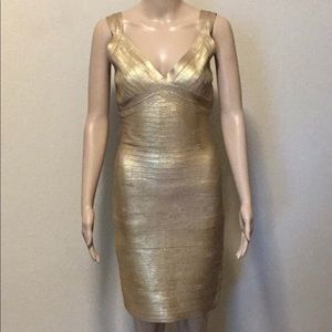 Kardashian Kollection gold dress